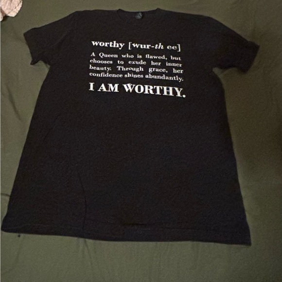 “I AM WORTHY”/Religious Quote T-Shirt for Women (M)|Black - Picture 1 of 4